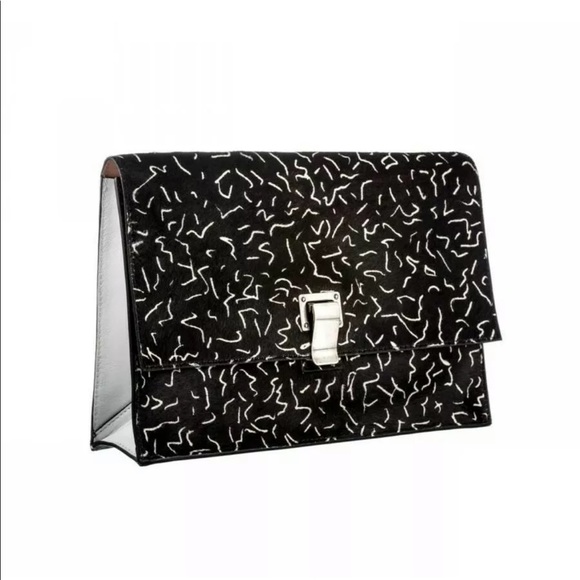 Proenza Schouler-Printed Calf Hair Clutch Bag